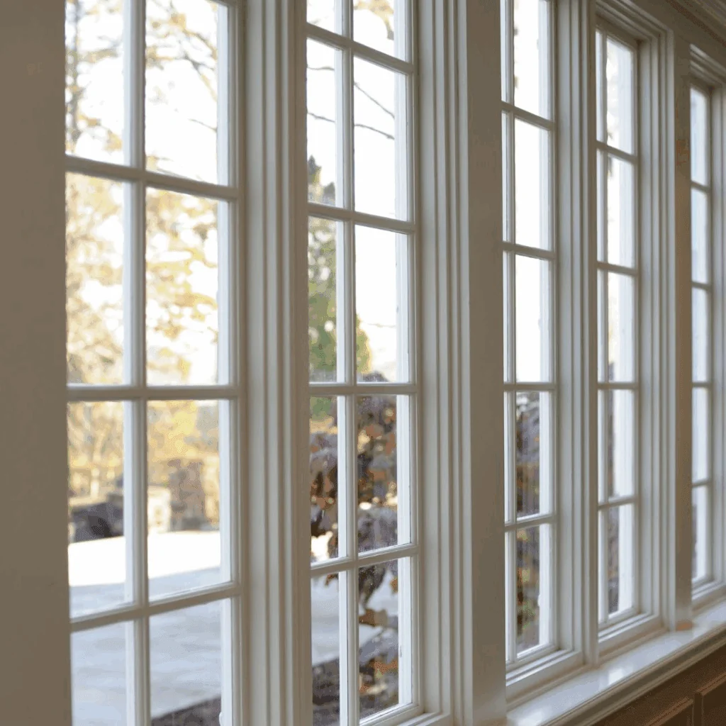 Close-up of energy-efficient window replacement in Bucks County.