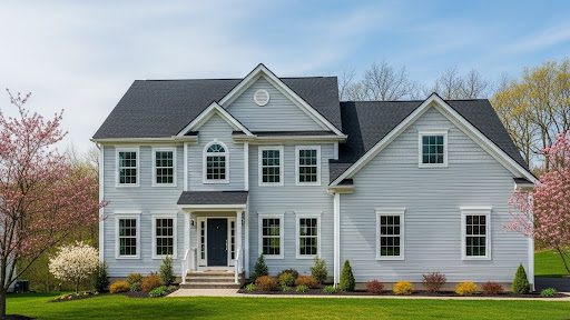 Completed exterior renovation by KPI Exterior on a Chester County home, featuring a new architectural shingle roof, updated siding, and clean curb appeal.