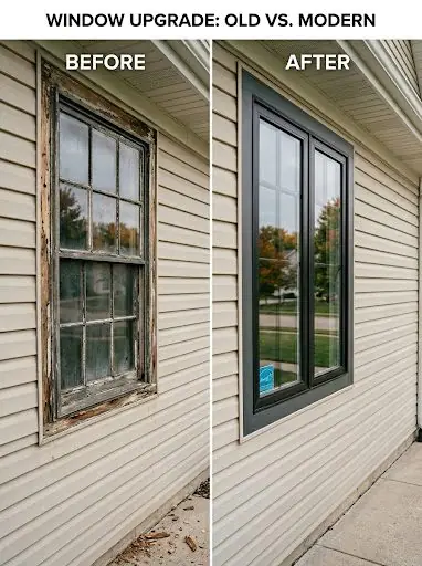 before and after window replacement